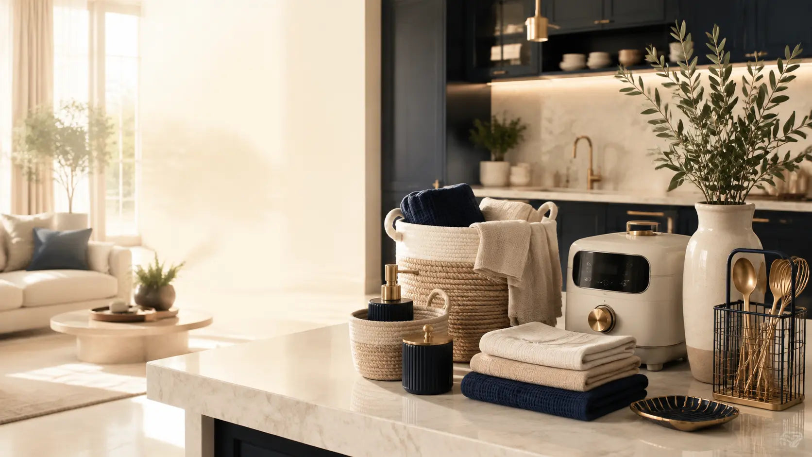 Premium home and kitchen essentials in an elegant modern interior